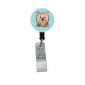 Teachers Aid Checkerboard Blue Yorkie Yorkishire Terrier Retractable Badge Reel TE249536